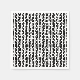 Black Brush Strokes Pattern Napkin