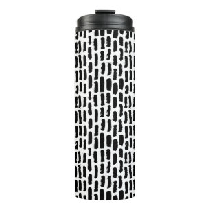 Black Brush Strokes Pattern Thermal Tumbler