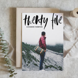 Black Brush Typography Graduation Invitation