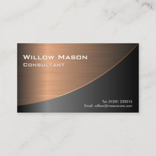 Black Brushed Copper Curved, Business Card