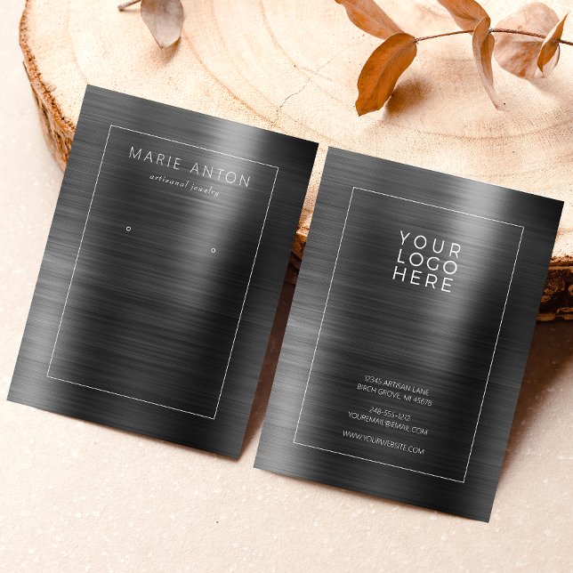 Black Brushed Metal Framed Earring Display Card (Creator Uploaded)