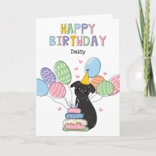 Black Brussels Griffon Dog Birthday Card