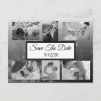 Black bubbles  Striped Photo Save the Date