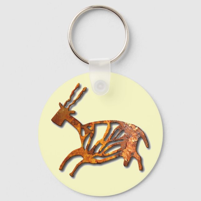 Black Buck - rust Key Ring (Front)