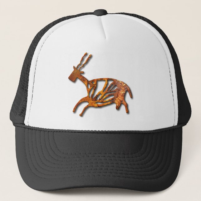 Black Buck - rust Trucker Hat (Front)