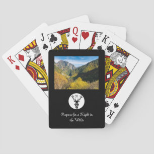 Black Buck Silhouette Monogram w Customised Selfie Playing Cards