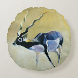 Black Buck Velavadar 1997 Round Cushion