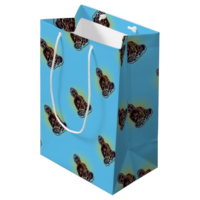 Black Buddha Power Medium Gift Bag (Front Angled)