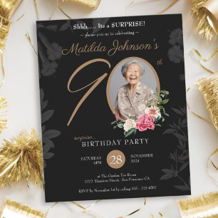 Black Budget Surprise 90th Birthday Invitation