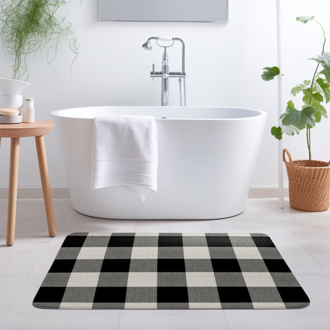 Black Buffalo Check | Modern Farmhouse Bath Mat (Creator Uploaded)