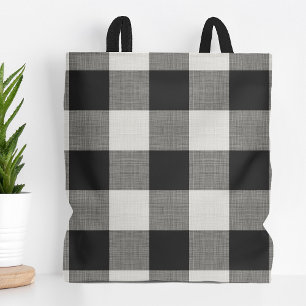 Black Buffalo Check   Modern Farmhouse Tote Bag