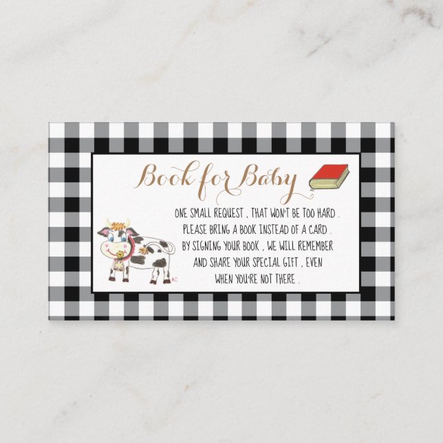 Black Buffalo Plaid Book Request Enclosure Card (Front)