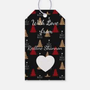 Black  Buffalo Plaid Christmas Gift Tags