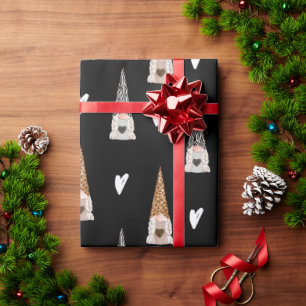 Black Buffalo Plaid christmas gnome Wrapping Paper