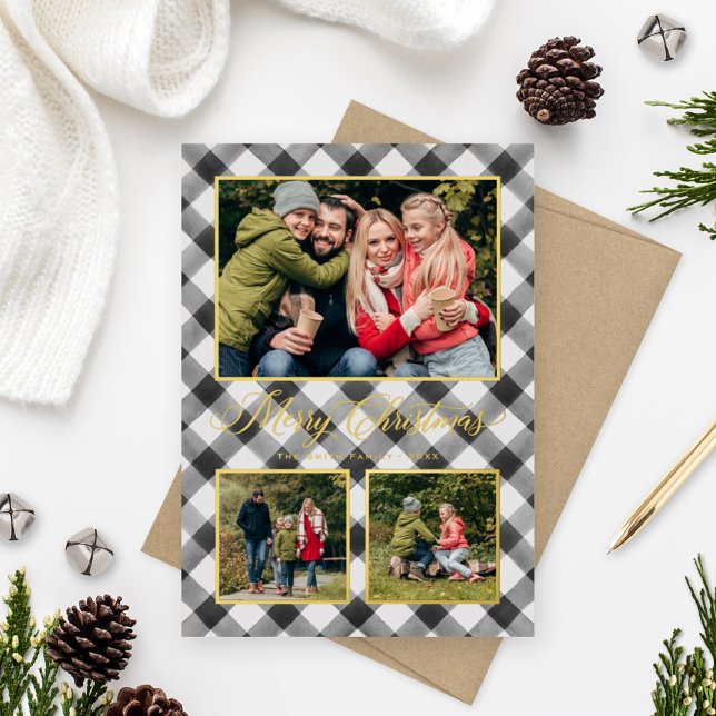 Black Buffalo Plaid Christmas Photo Collage (Creator Uploaded)
