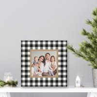 Black Buffalo Plaid Farmhouse Christmas Photo