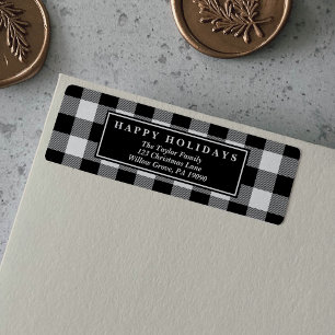 Black Buffalo Plaid Pattern Christmas Card