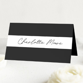 Black Bulk Handwrite Guest Names Wedding Place Card