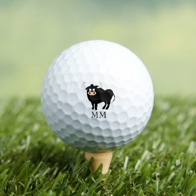 Black Bull Design Monogrammed Golf Balls (Insitu Tee)