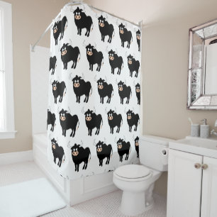Black Bull Design Shower Curtain