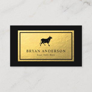 Black Bull - Faux Gold Foil Business Card