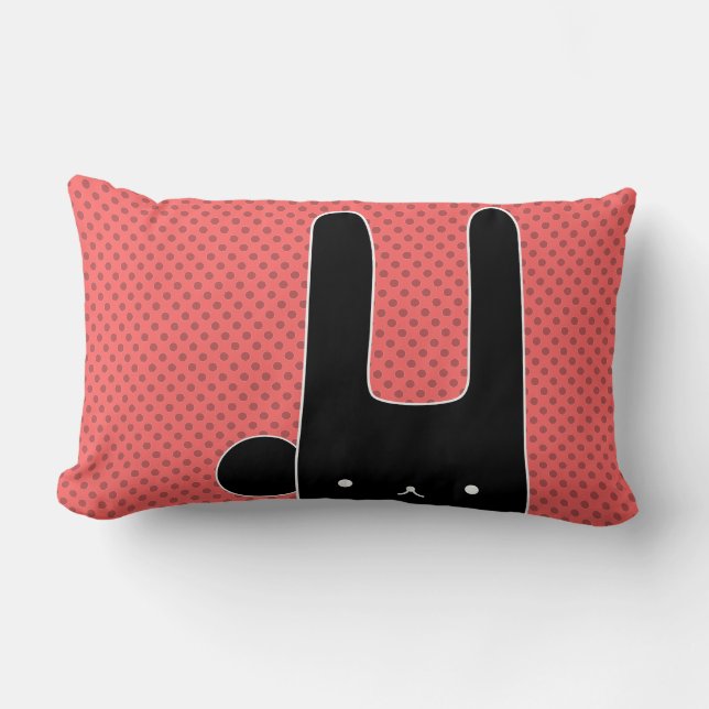 black bunny lumbar cushion (Front)