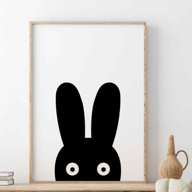 Black Bunny, Woodland Animals, Scandinavian Poster (Creator Uploaded)