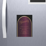 Black burgundy gold arch luxury 70th birthday magnetic invitation<br><div class="desc">An elegant magnetic 70th birthday invitation.  A black and burgundy background with a golden arch on the front.</div>