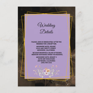 Black Burgundy Gold Blush Wedding Enclosure Card