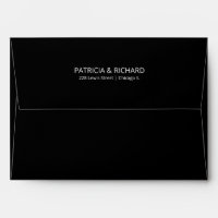 Black Burgundy Lined Wedding Invitation