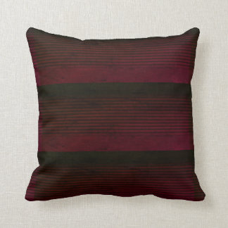 Black Burgundy Striped Cushion