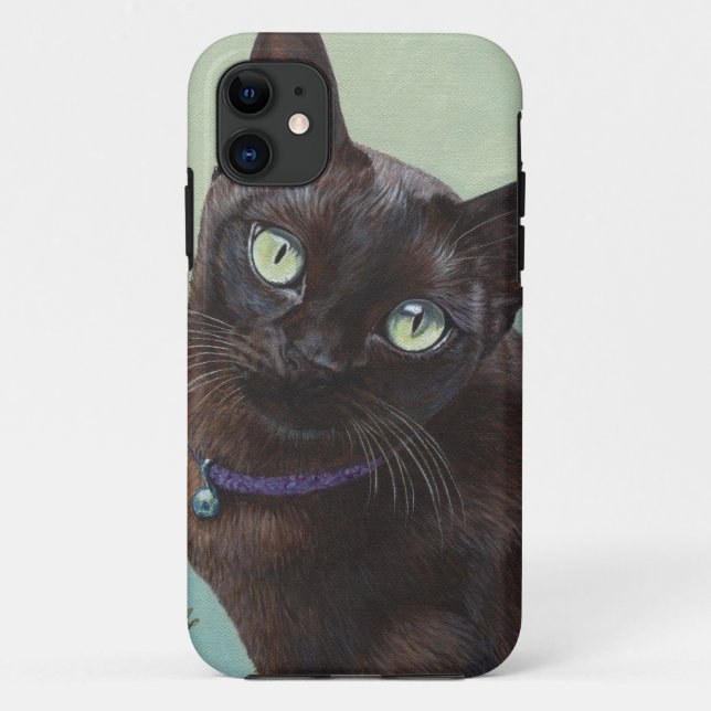 Black Burmese Cat Moose Case-Mate iPhone Case (Back)