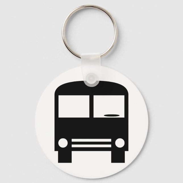 Black Bus Designer Keychain (Front)