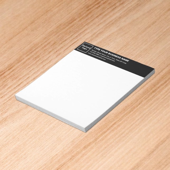Black Business Brand on Heading of Small Notepad (Build brand name awareness. Your business brand on black heading of small notepad.)