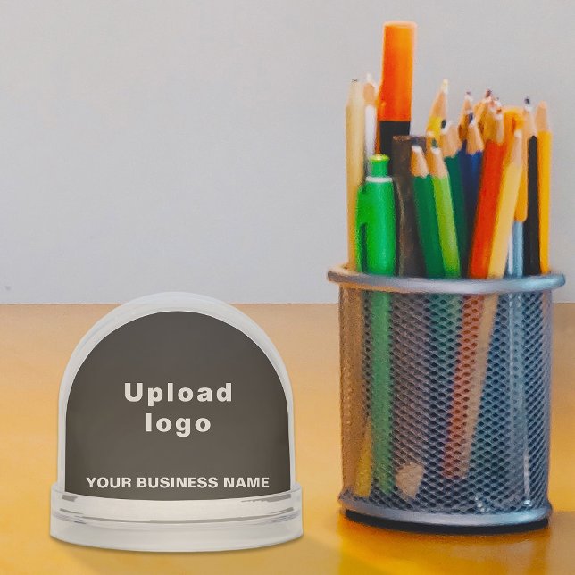 Black Business Brand on Snow Globe (Snow globe with your business brand in black)