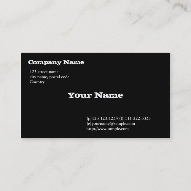 black business card (Front)