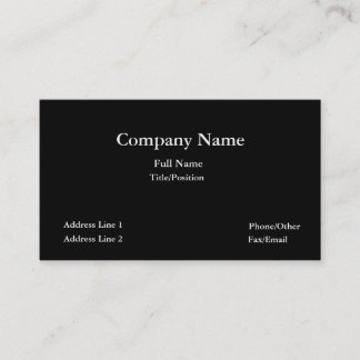 Black business card-plain card