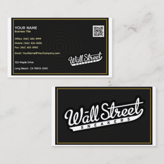 Black Business Card with Gold Glow & Border