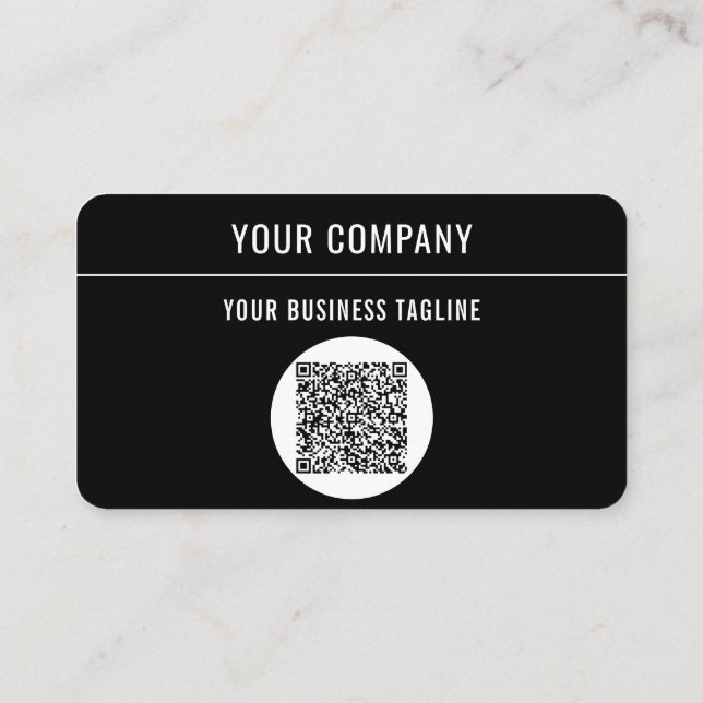Black Business Card with QR Code Your Own Design (Back)