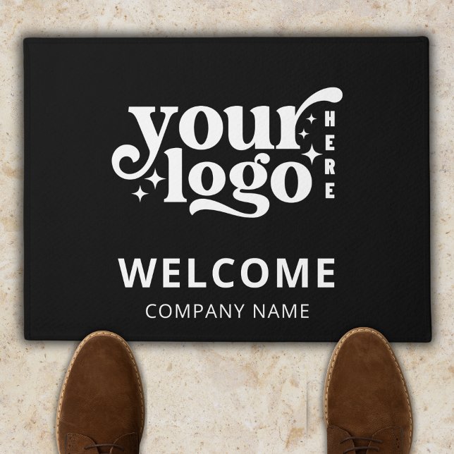 Black Business Company Logo Modern Welcome Doormat (Creator Uploaded)