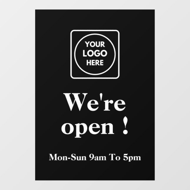 Black Business Hours | Custom Logo Storefront (Sheet)