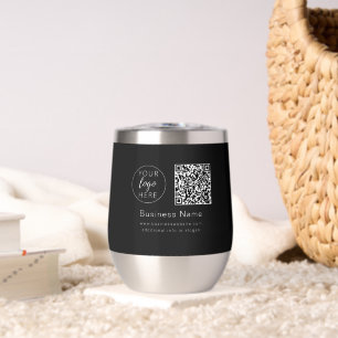 Black Business Logo and QR Code