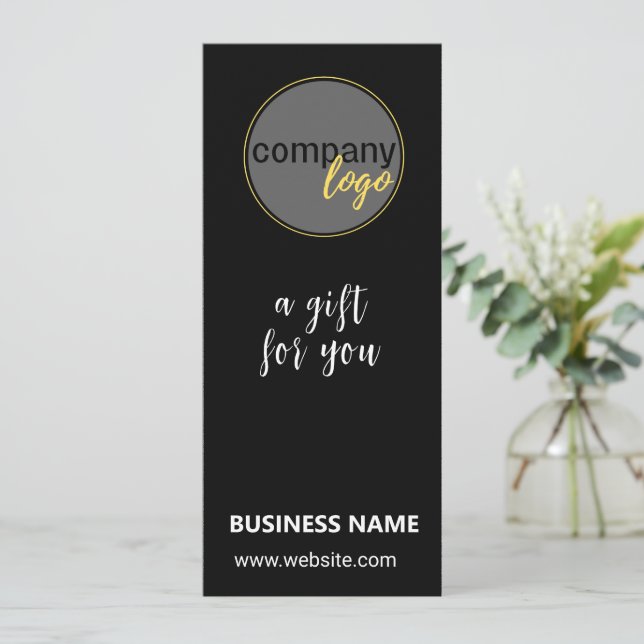BLACK BUSINESS LOGO BRAND COMPANY GIFT CERTIFICATE (Standing Front)