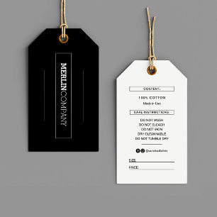 Black Business Logo Clothing Label Price Hang Tag