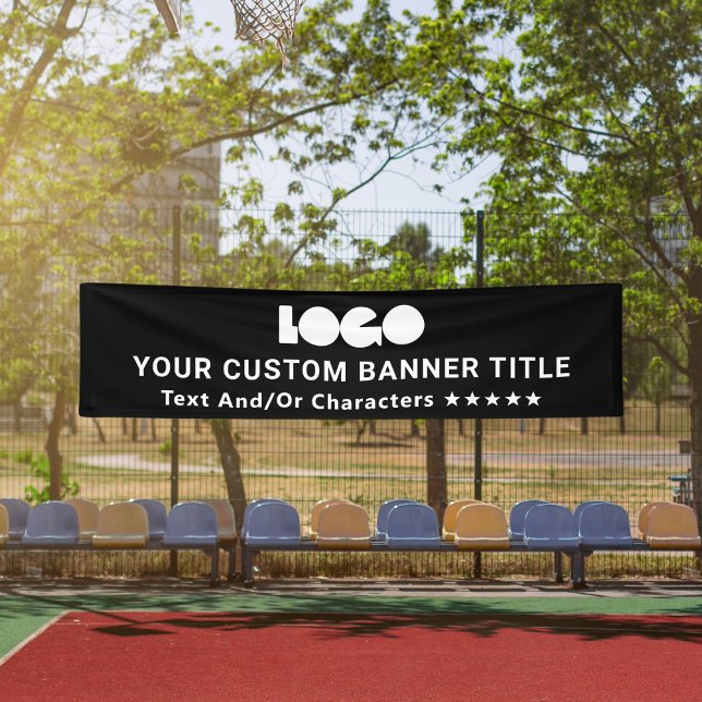 Black Business Logo Company Brand Outdoor 10' Long Banner (Creator Uploaded)