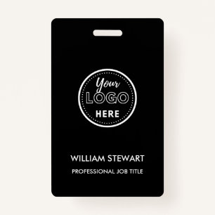 Black Business Logo Company Employee Modern Staff ID Badge