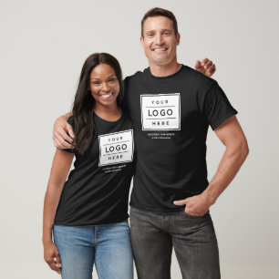 Black Business Logo Company Name Staff T-Shirt