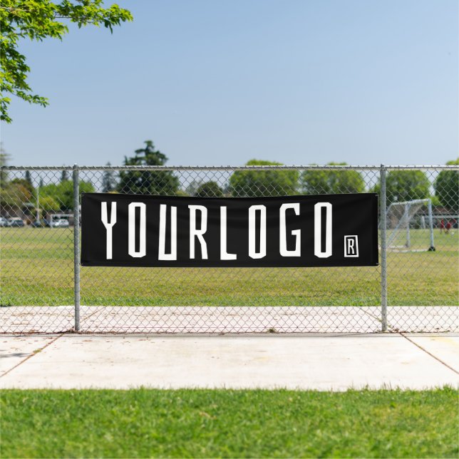 Black Business logo Minimal brand Outdoor 10' Long Banner (Insitu)