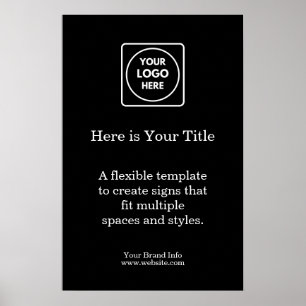 Black Business Logo Poster Custom brand display