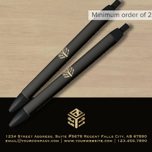 Black Business Logo Promotional Black Ink Pen